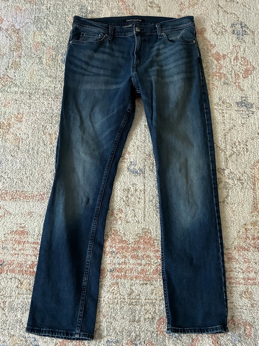 Calvin Klein Jeans Men's Slim Straight Dark Blue Denim